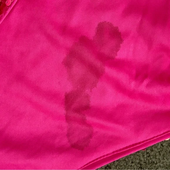 Custom U.S. Small Hot Pink Sequin One Shoulder Prom Gown W Slit - Picture 10 of 12